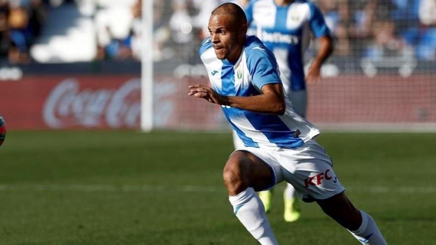 Martin Braithwaite, en un partido del LeganÃ©s en Butarque contra el Mallorca.