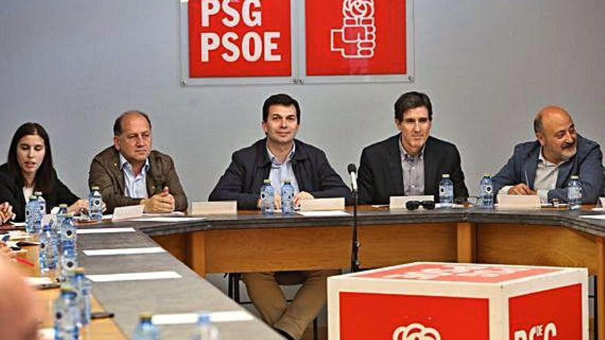 Reunión, ayer, de la ejecutiva del PSdeG-PSOE.