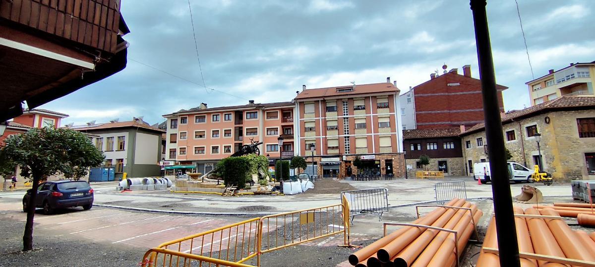 La plaza del Cañón, en obras.