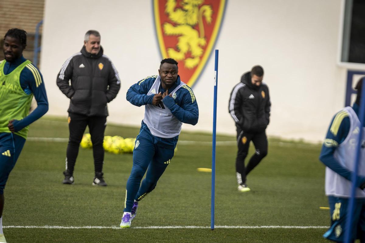 Agada, en un entrenamiento en la Ciudad Deportiva.