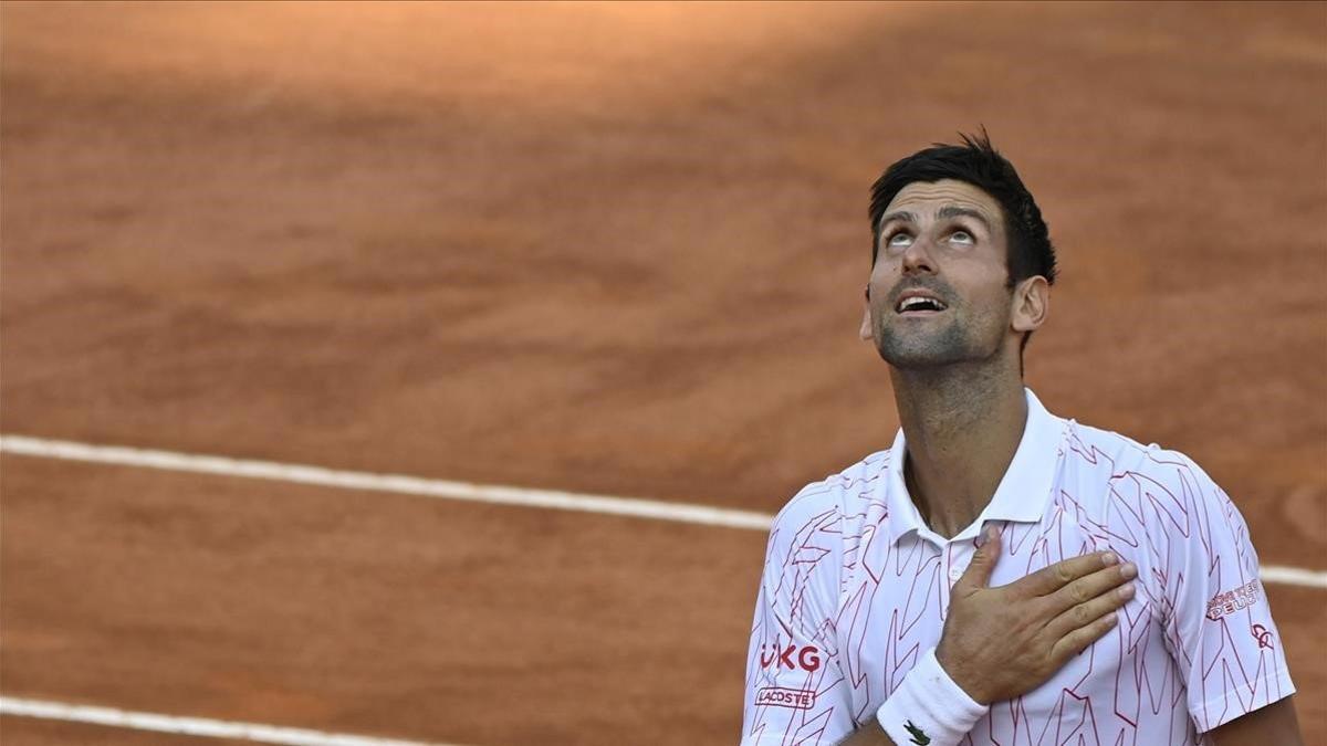 Djokovic, al alcanzar la final de Roma.