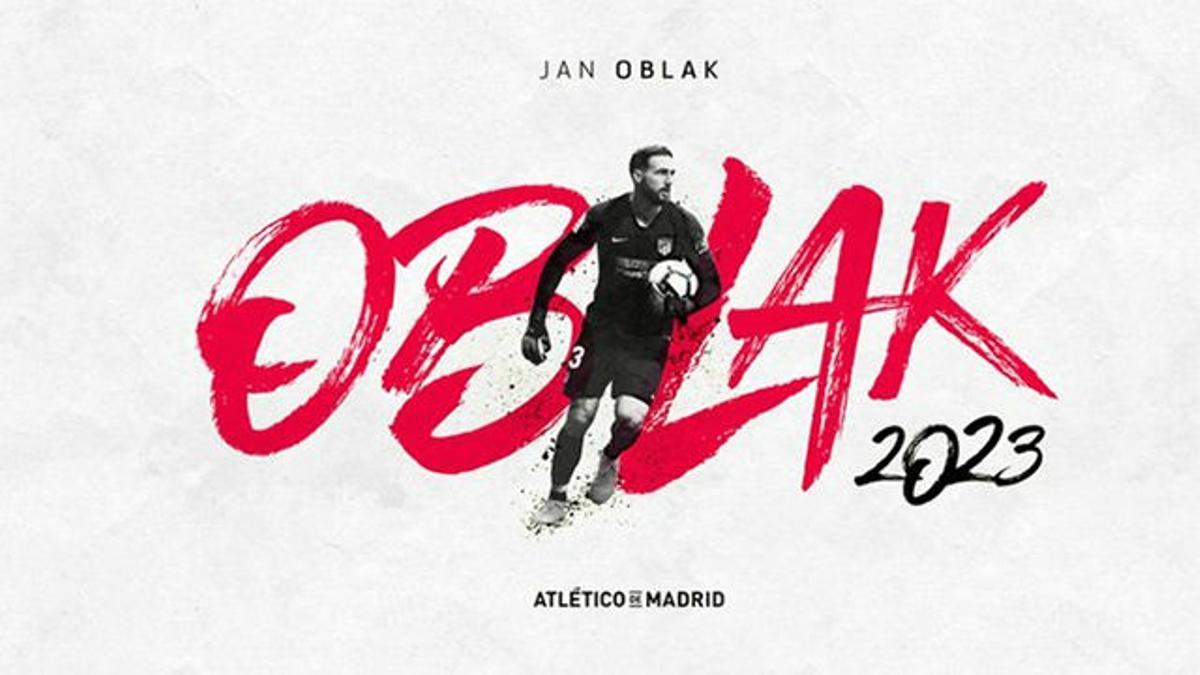 Oblak renovó con el Atlético hasta 2023