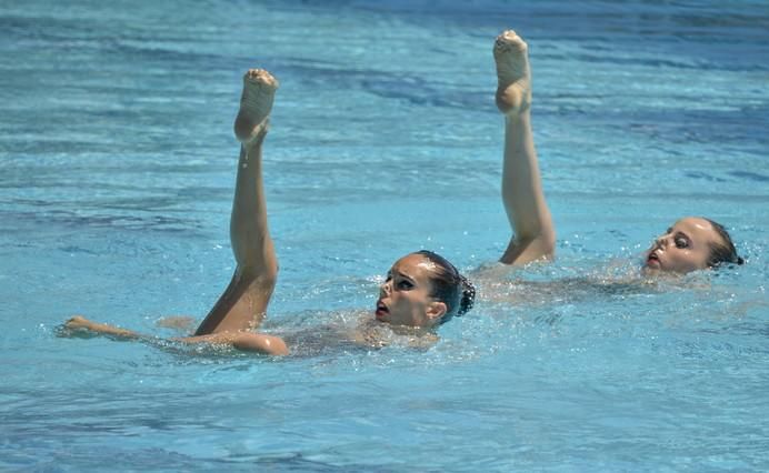 LAS PALMAS DE GRAN CANARIA A 28/05/2017. Natación sincronizada / Final de dúo libre y de dúo mixto de la competición internacional en la piscina  Metropole. FOTO: J.PÉREZ CURBELO