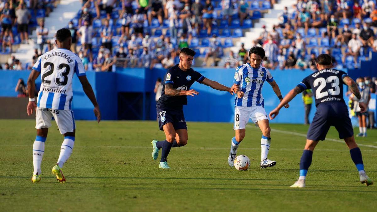 Sergio Castel en un momento del encuentro frente al CD Leganés.