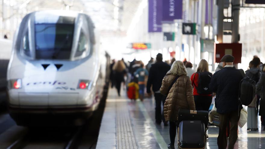 Varios viajeros cogen el Ave en la Estación María Zambrano de la capital