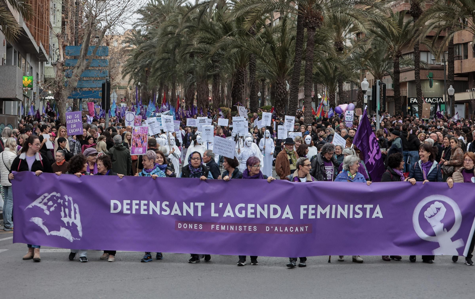 Marcha 8M en Alicante, día de la Mujer