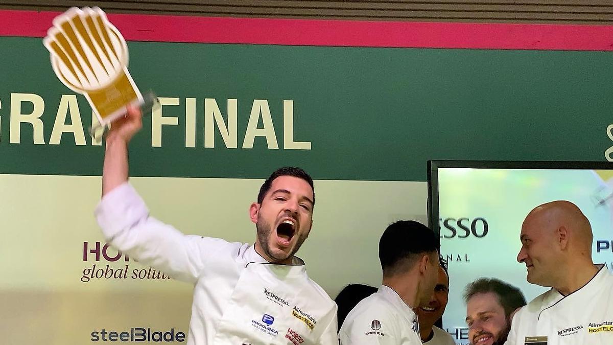 Cristóbal Muñoz, tras ser coronado Cocinero del Año, este jueves en Alimentaria.