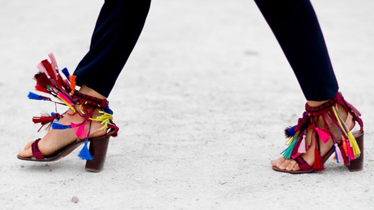 Zapatos con borlas, semana de la moda de París