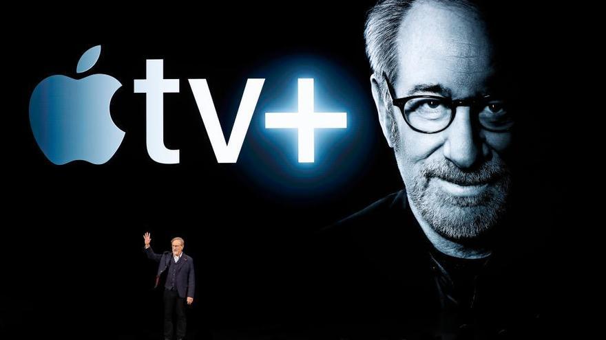 El director Steven Spielberg, en el acto especial en el que Apple presentó sus nuevos servicios de televisión en &quot;streaming&quot;