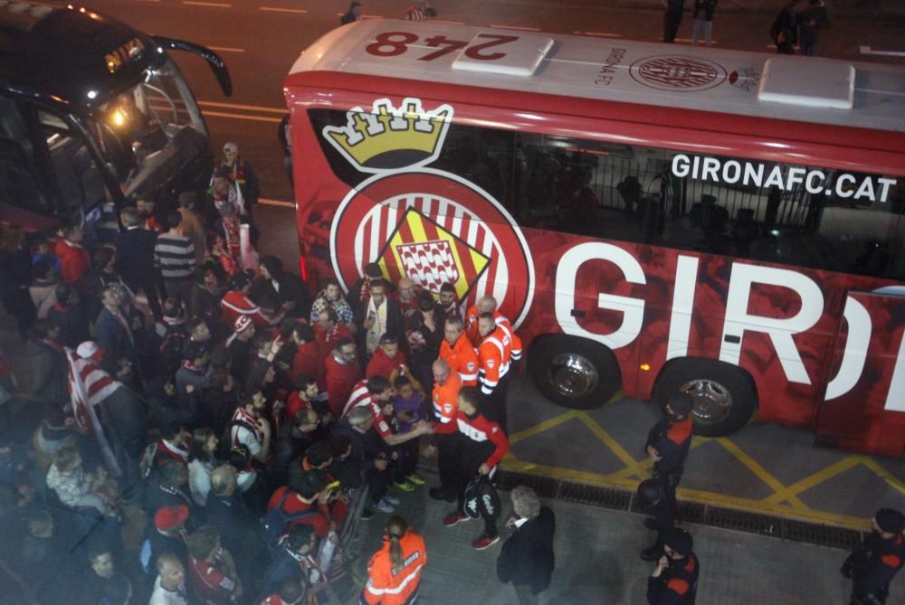 L'afició del Girona FC a Reus.