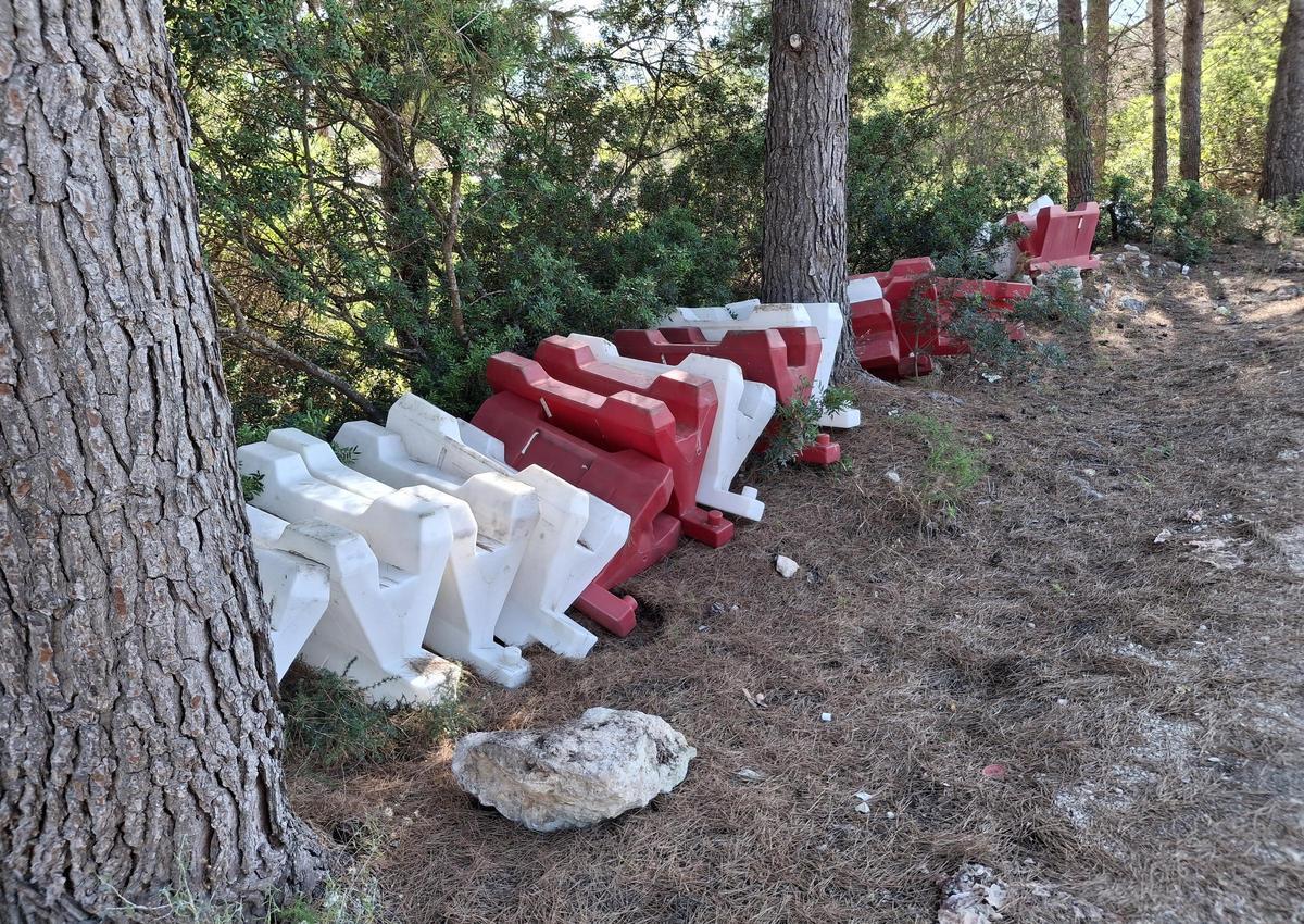 Desarmados y tirados en el linde del bosque del Portitxol