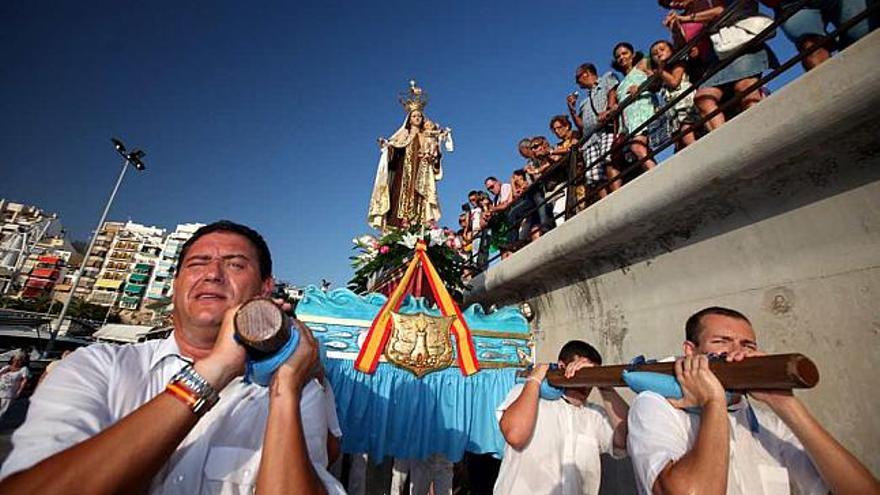 Un instante de la procesión de la Virgen celebrada ayer.