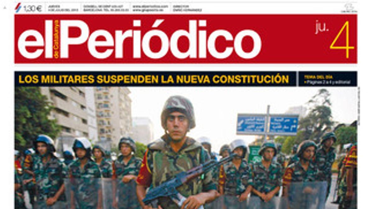 La portada de EL PERIÓDICO (4-7-2013).