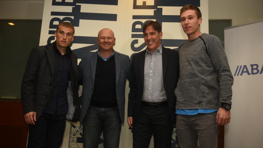 Álex Bergantiños, Pepe Mel, Eduardo Berizzo y Rubén Blanco.