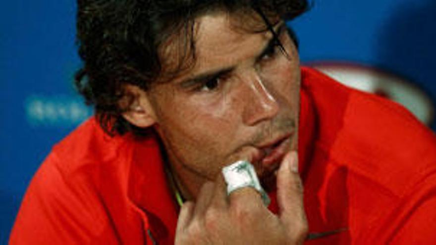 Nadal, en la conferencia de prensa celebrada ayer en el Abierto de Australia.