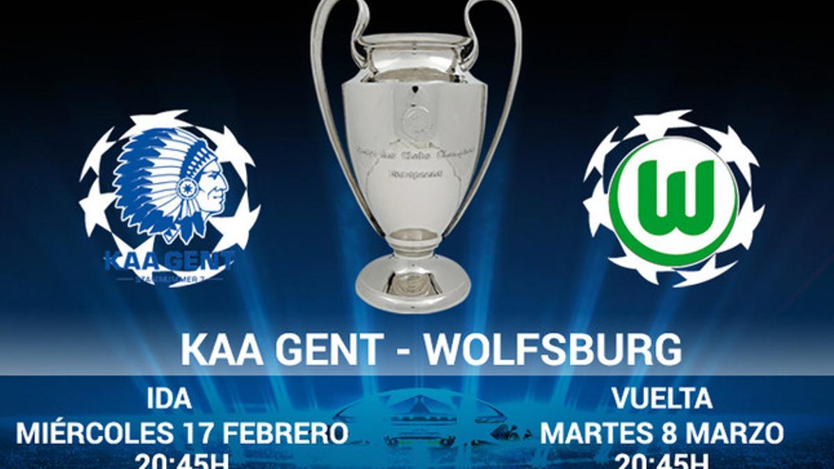 KAA Gent - Wolfsburg, enfrentamiento en octavos de Champions League
