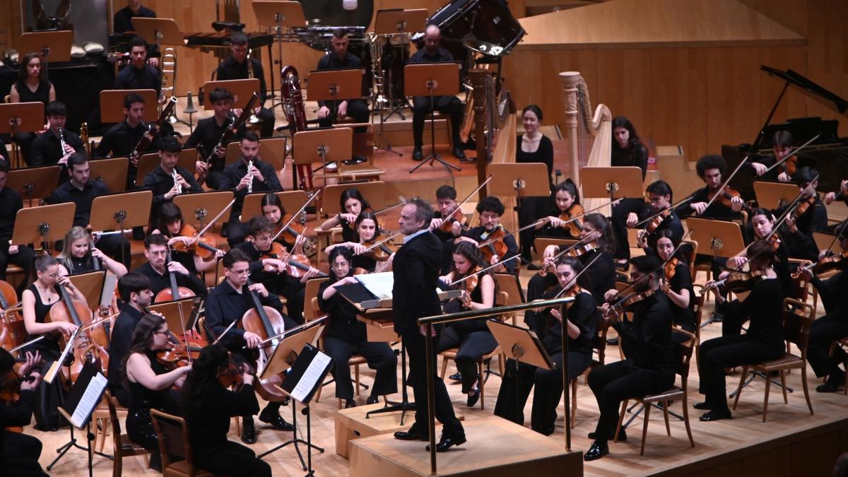 La Joven Orquesta Nacional de España este sábado en la sala Mozart del Auditorio de Zaragoza.