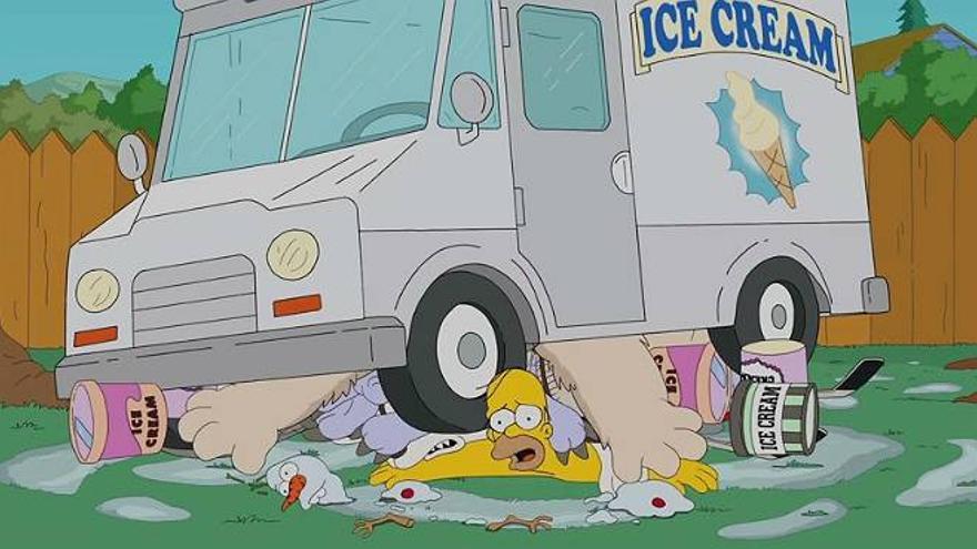 A Homer Simpson le cae hasta Papá Noel encima en el &#039;Ice Bucket Challenge&#039;