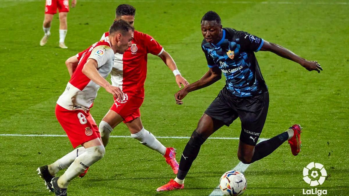 Sadiq, goleador del Almería, en el partido del pasado fin de semana