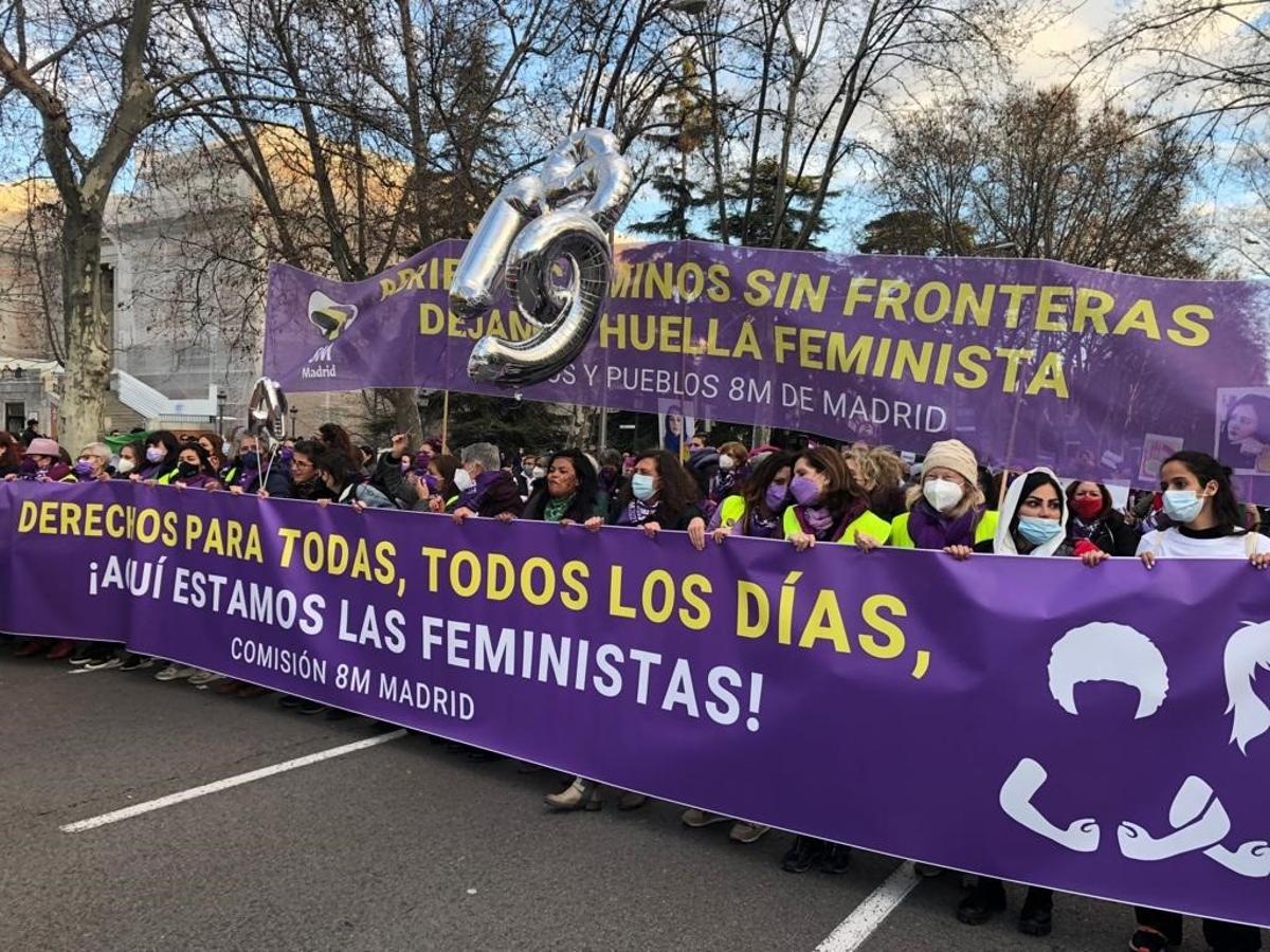 Imagen de la manifestación del 8M por las calles de Madrid.