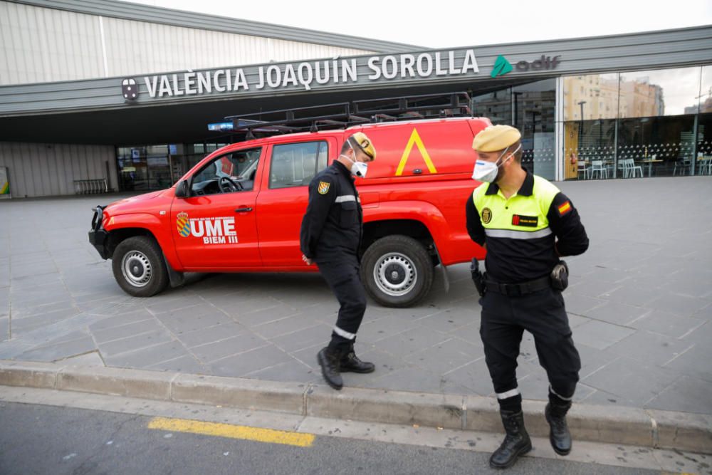 La UME se despliega en València por el coronavirus