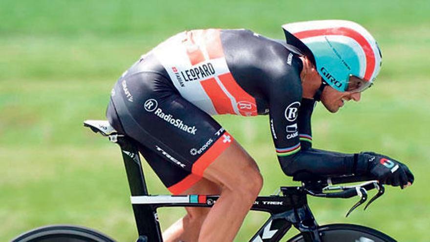 El suizo Fabian Cancellara en una prueba contrarreloj de la pasada temporada.