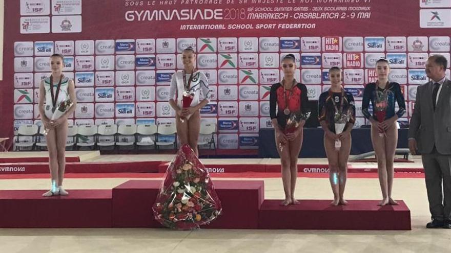 Lorena Medina tanca la seva participació a la Gymnasiade amb un bronze en terra