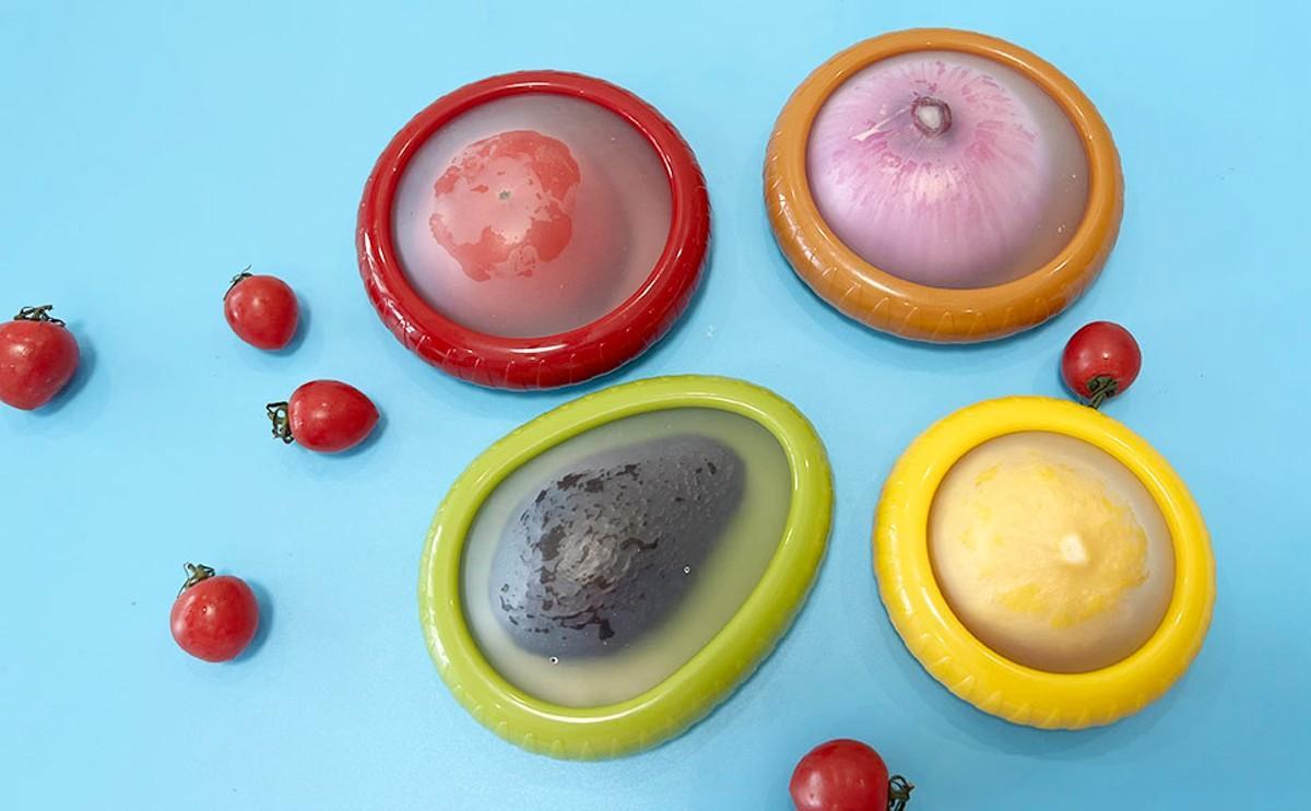 Recipientes de silicona para guardar comida.