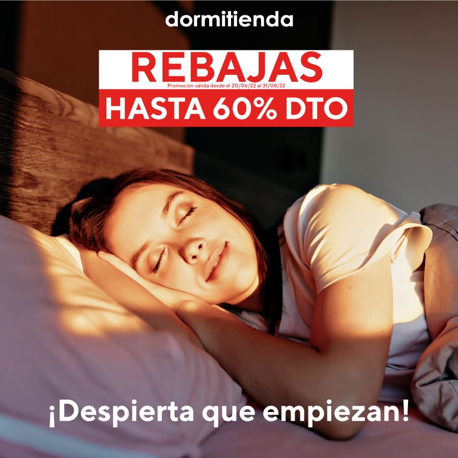 Las rebajas de Dormitienda estarán disponibles hasta el 31 de agosto.