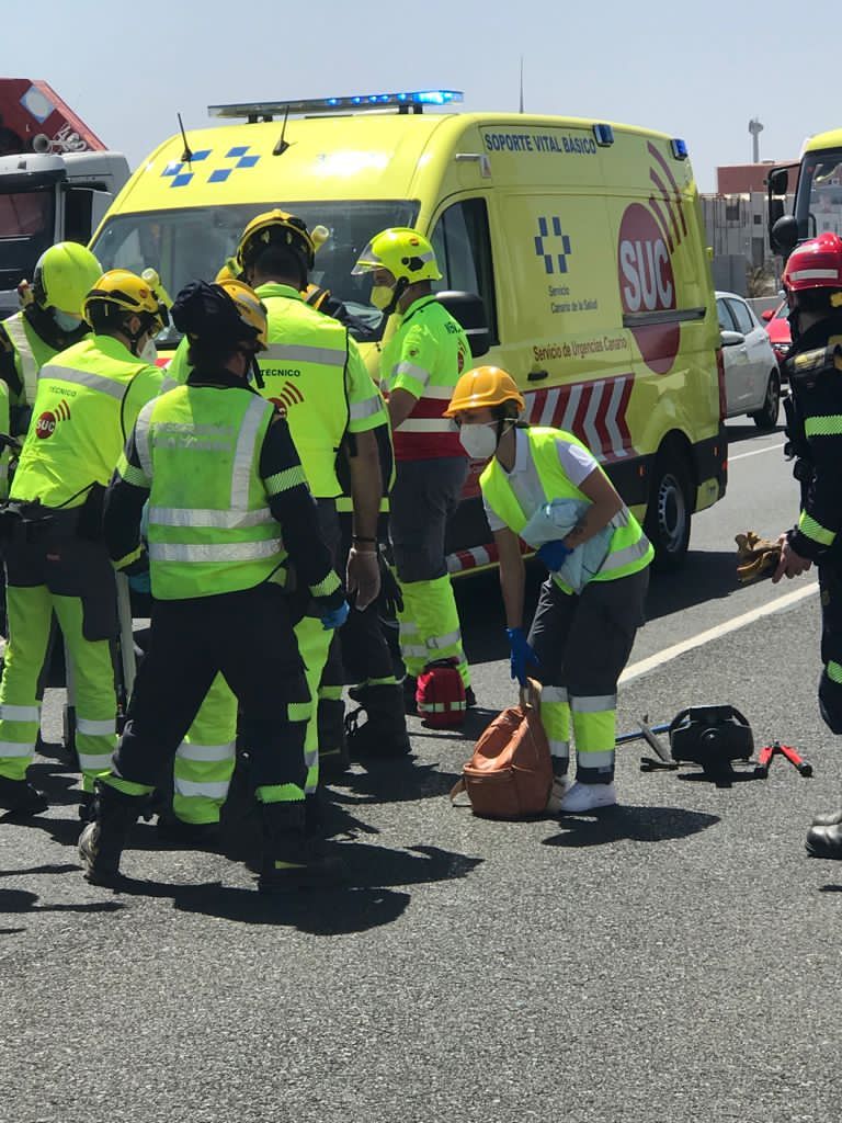 Accidente de tráfico con una herida en Arinaga