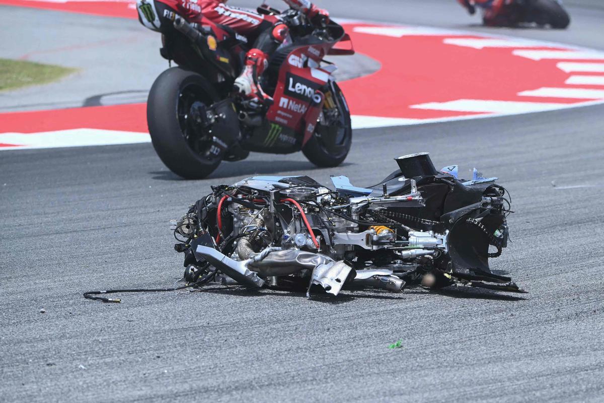 Accidente de Alex Márquez en el Gran Premio de Catalunya de Moto GP