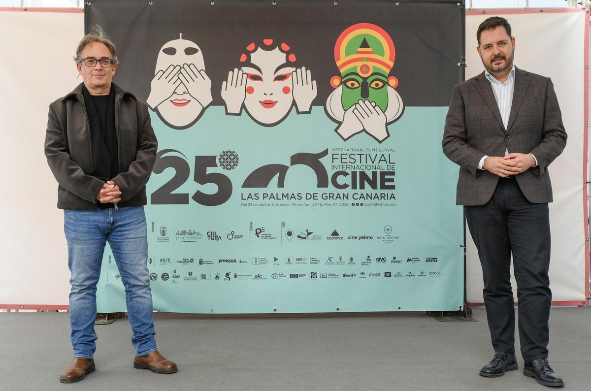 De izquierda a derecha, Luis Miranda y Josué Íñiguez, ayer, durante la presentación del cartel de la 25ª edición.