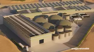 Recreación de la planta de biometano de última generación que Enagás construirá en Las Torres de Cotillas