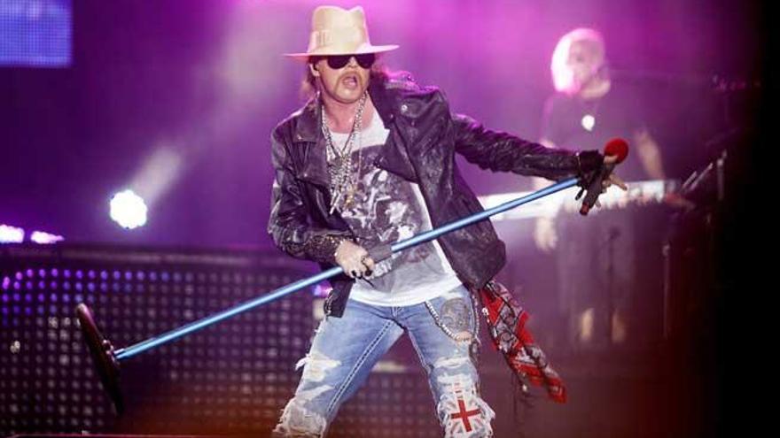 Axl Rose, en un concierto de la banda en Castellón.