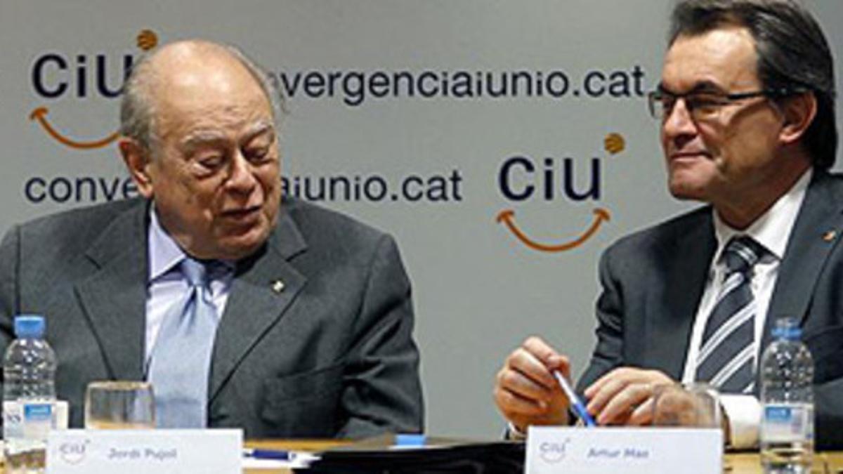 Jordi Pujol y Artur Mas, en la reunión de la ejecutiva de CiU el 26 de noviembre.