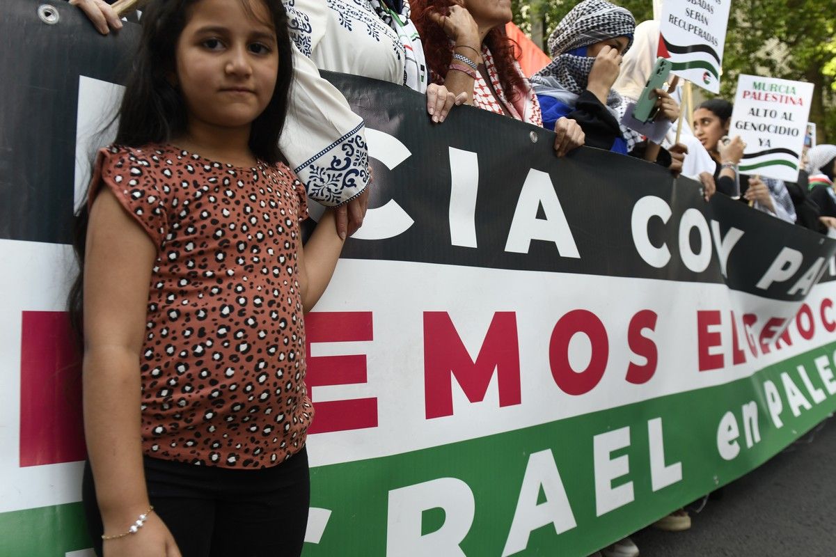 La manifestación de Murcia a favor de Gaza, en imágenes