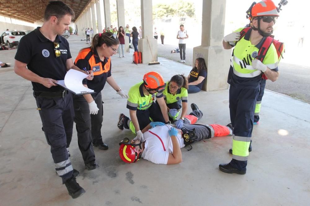 Simulacro de atropello múltiple en el campus de Cartagena de la UCAM