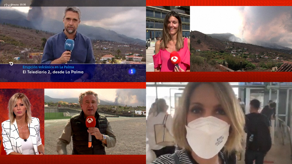 TVE i Antena 3 també envien els seus presentadors fins a La Palma pel volcà TVE i Antena 3 també envien els seus presentadors fins a La Palma pel volcà