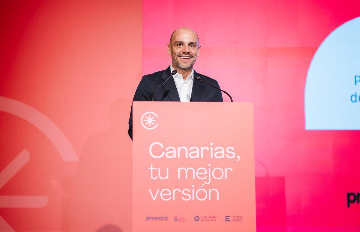 Alfonso Cabello, presidente de Proexca y viceconsejero de Presidencia del Gobierno de Canarias, durante su intervención en el encuentro. Alfonso Cabello, presidente de Proexca y viceconsejero de Presidencia del Gobierno de Canarias, durante su intervención en el encuentro.