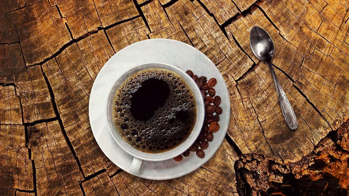 Una taza de café en una imagen de archivo