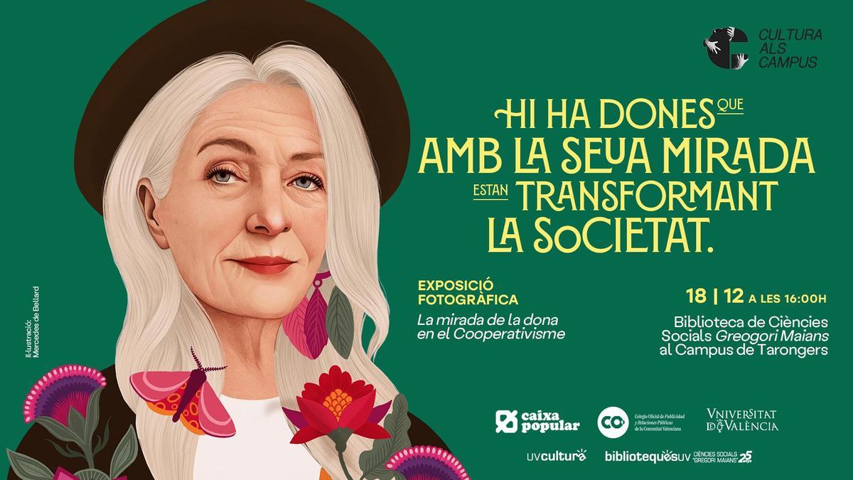 Cartell oficial de l'exposició "La mirada de la dona en el cooperativisme"