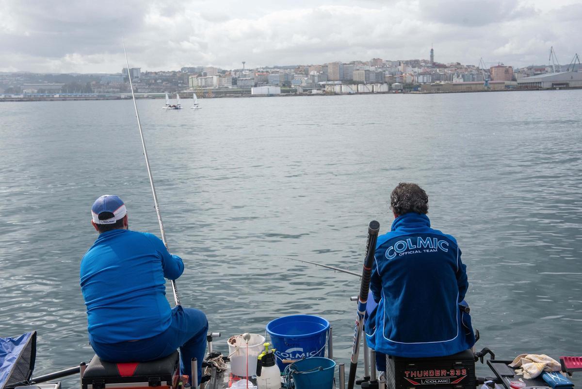 Competición de pesca en el dique de abrigo
