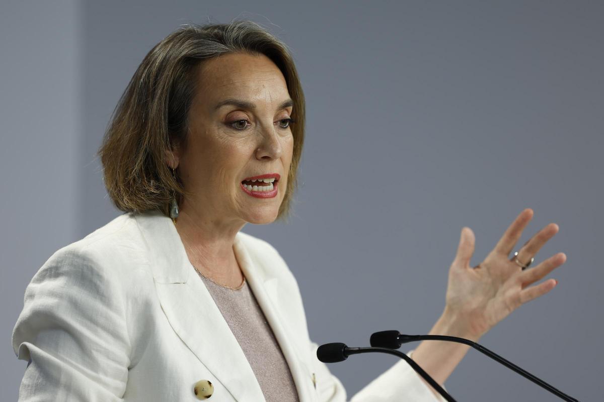 La secretaria general del PP, Cuca Gamarra, este lunes, en la sede.