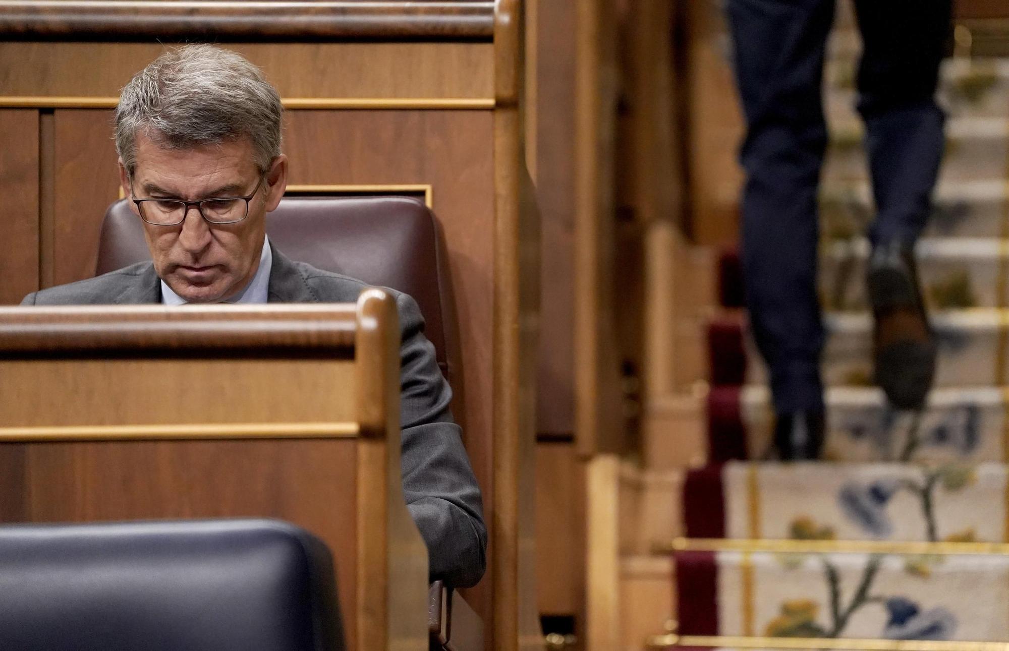 Feijóo en el pleno de aprobación definitiva de la ley de amnistía en el Congreso de los Diputados