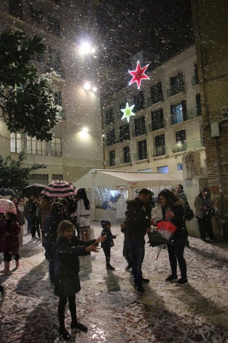 La plaza de las Flores, 'nevada' por Navidad