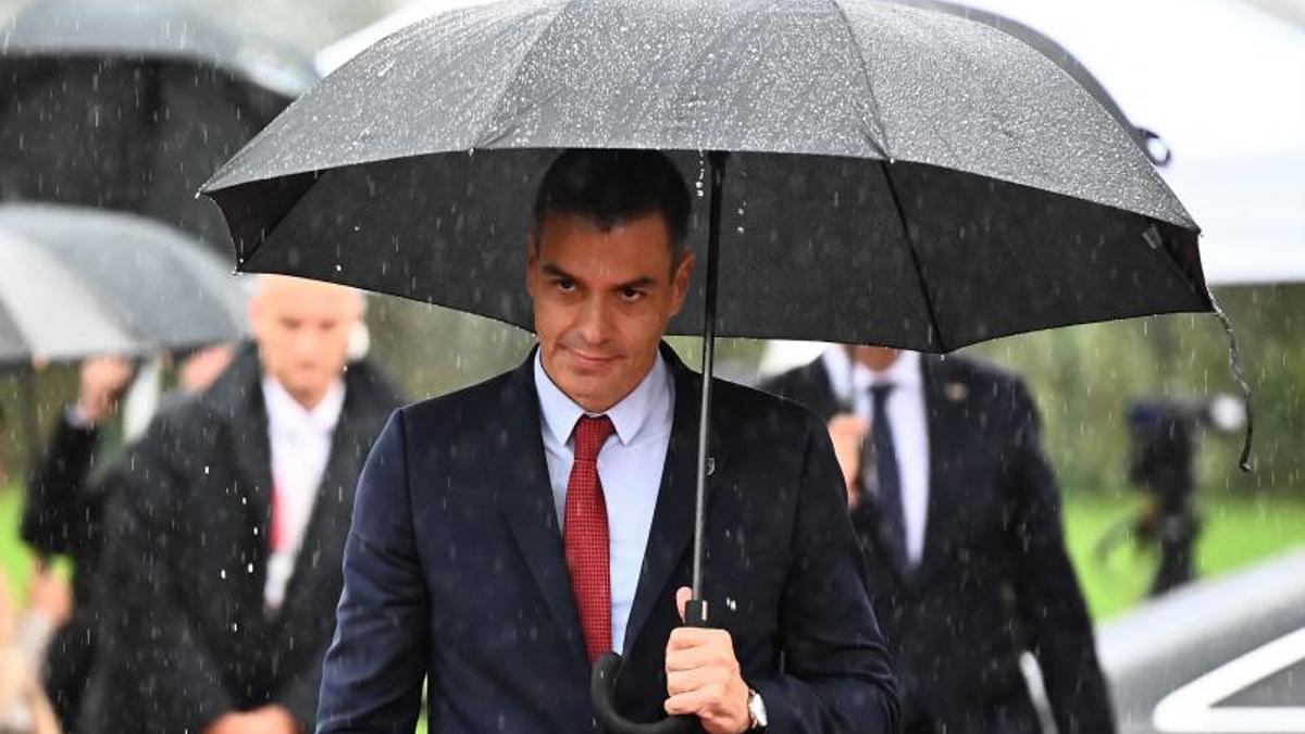 El presidente del Gobierno, Pedro Sánchez, llega a la cumbre UE-Balcanes Occidentales, este 6 de octubre de 2021 en el Brdo Congress Centre, cerca de Liubliana.