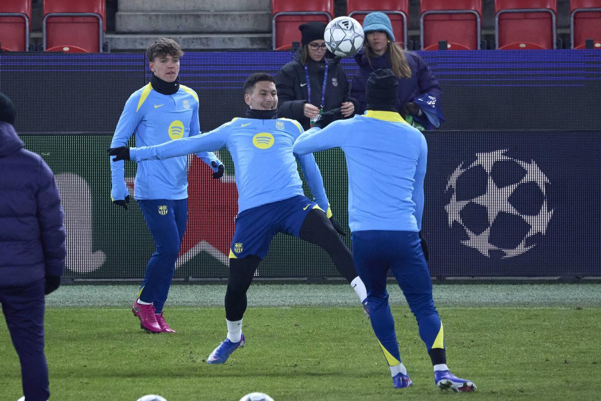 Roony, en la última sesión del Barça