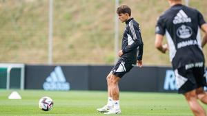 Denis, en agosto pasado, en un entrenamiento con el Celta.