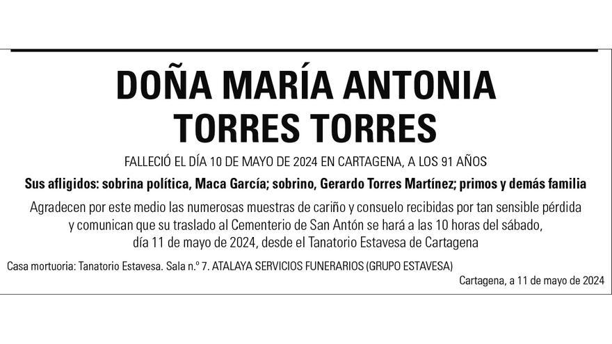 Dª María Antonia Torres Torres