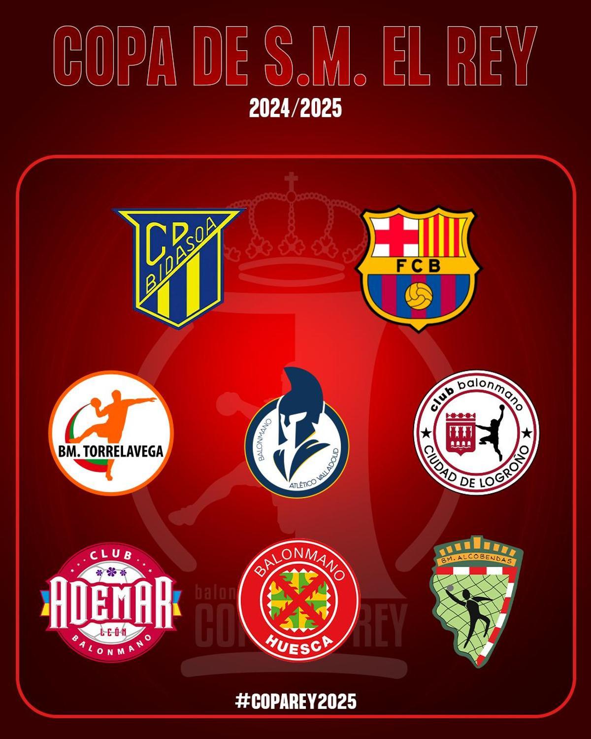 Copa del Rey de balonmano 2024 2025: equipos clasificados.